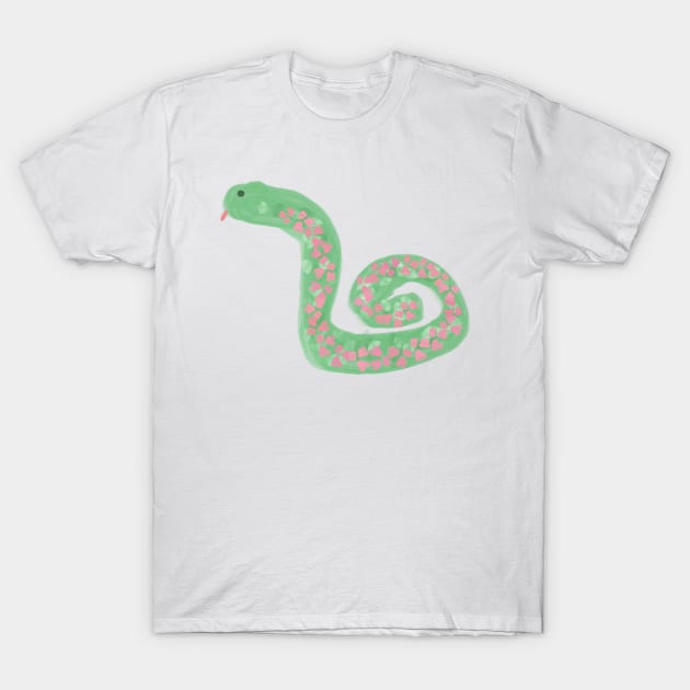 Floral snake T-Shirt by artoftilly